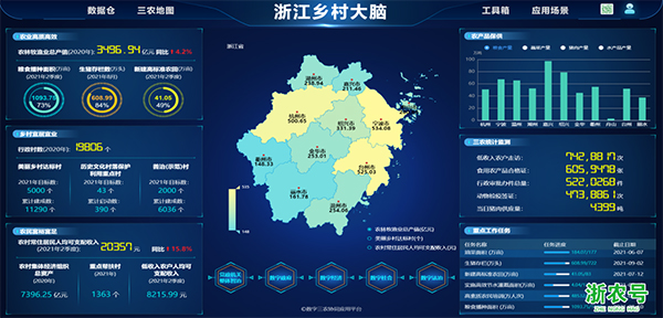 浙江鄉(xiāng)村大腦平臺(tái)界面